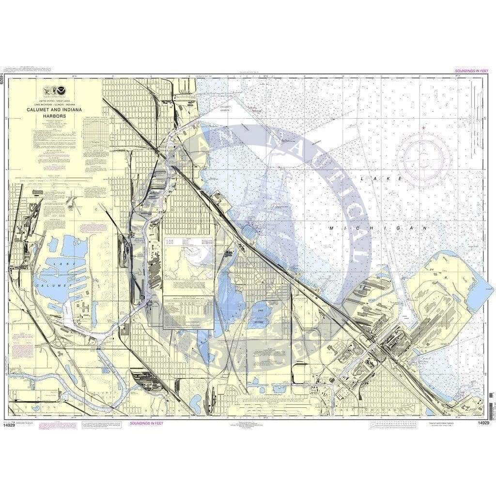 NOAA Nautical Chart 14929: Calumet, Indiana and Buffington Harbors, and Lake Calumet