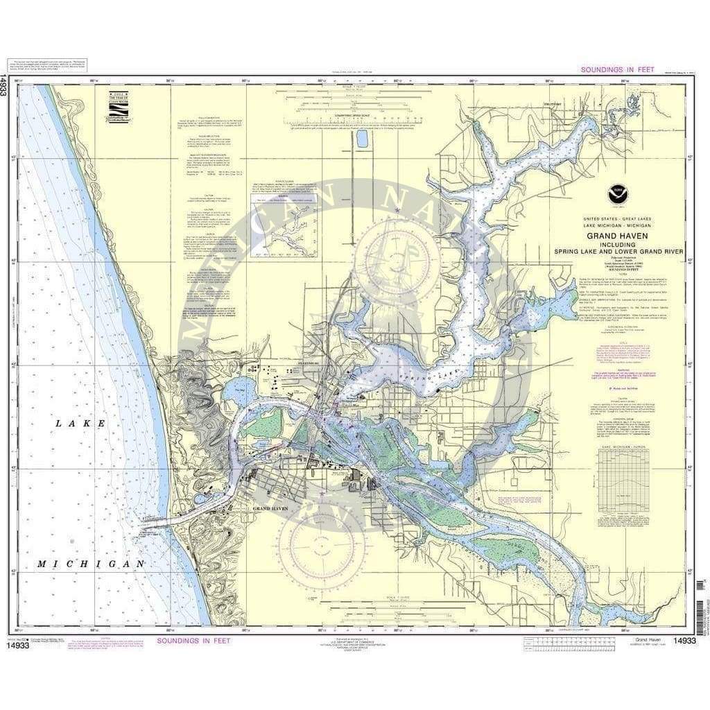 NOAA Nautical Chart 14933: Grand Haven, including Spring Lake and Lower Grand River