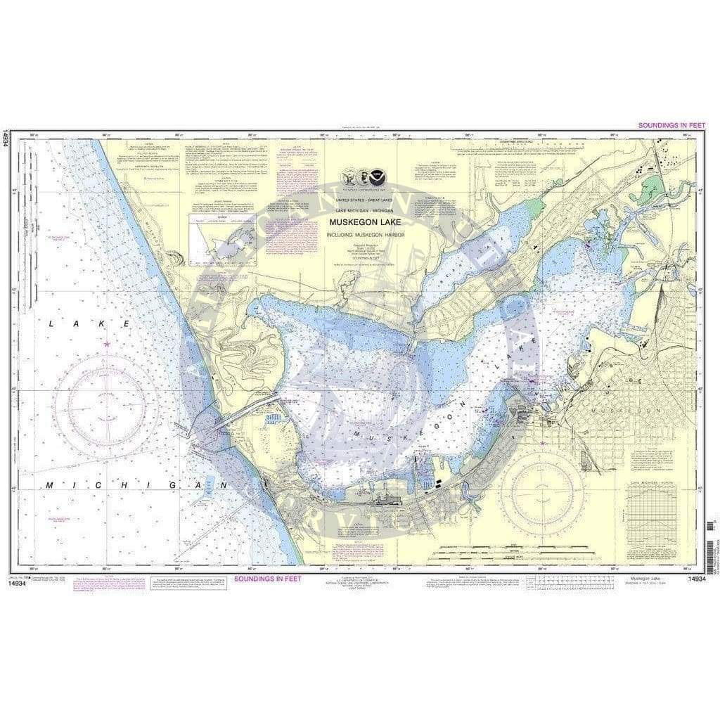 NOAA Nautical Chart 14934: Muskegon Lake and Muskegon Harbor