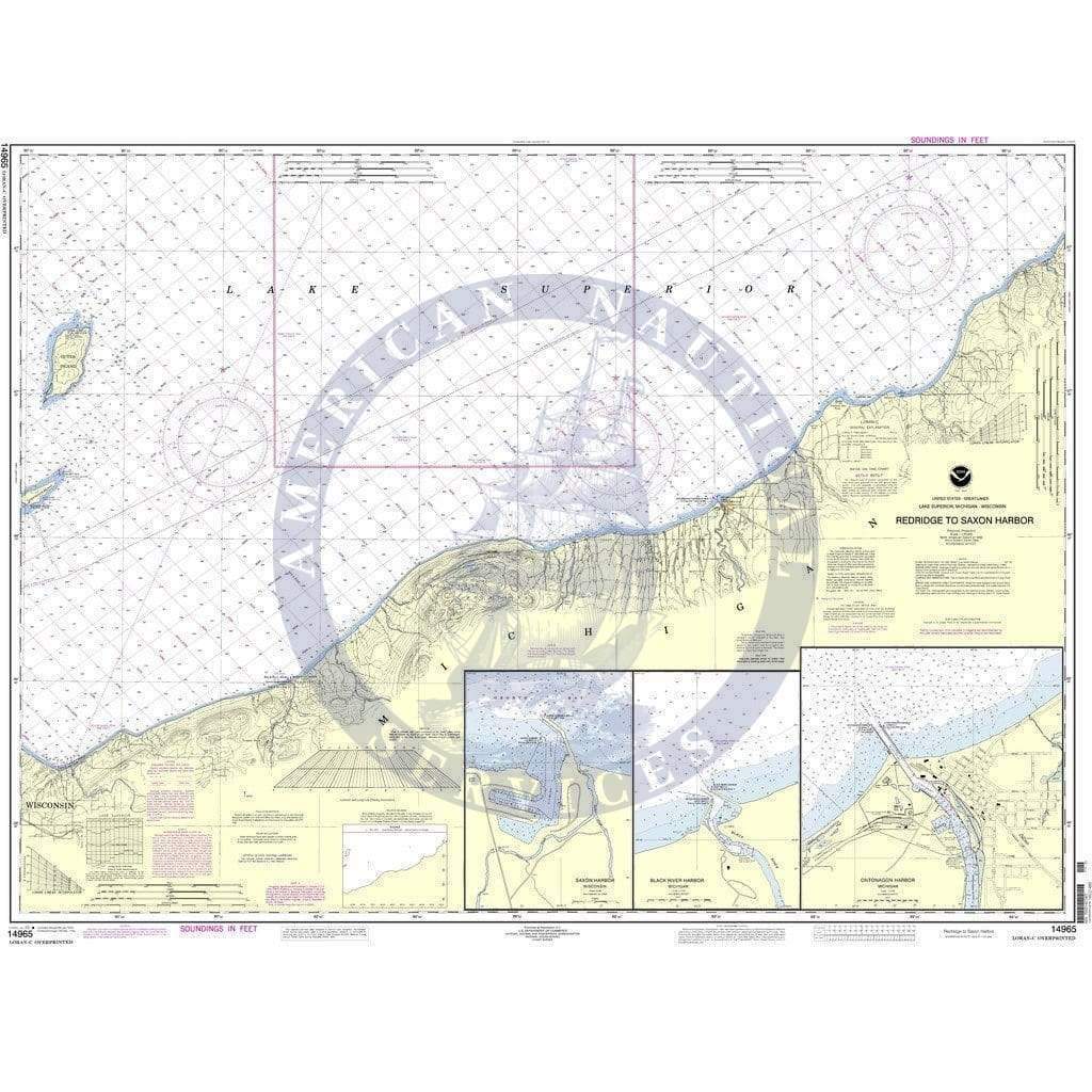 NOAA Nautical Chart 14965: Redridge to Saxon Harbor;Ontonagon harbor;Black River Harbor;Saxon Harbor