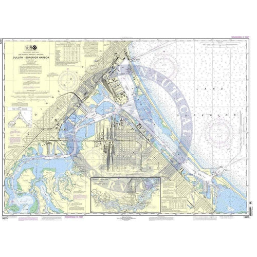NOAA Nautical Chart 14975: Duluth-Superior Harbor Map;Upper St. Louis ...
