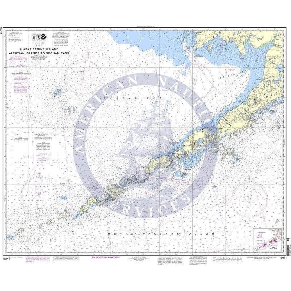 NOAA Nautical Chart 16011: Alaska Peninsula and Aleutian Islands to Seguam Pass