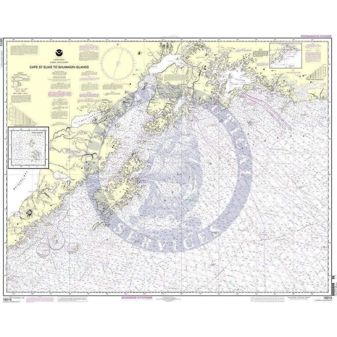 NOAA Nautical Chart 16013: Cape St. Elias to Shumagin Islands;Semidi Islands