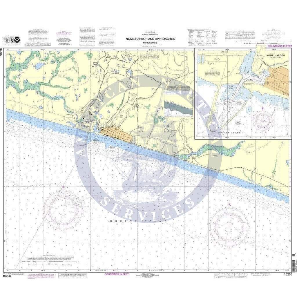 NOAA Nautical Chart 16206: Nome Hbr. and approaches, Norton Sound;Nome Harbor
