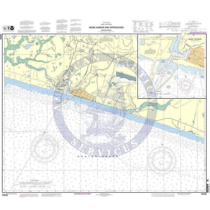 NOAA Nautical Chart 16206: Nome Hbr. and approaches, Norton Sound;Nome Harbor
