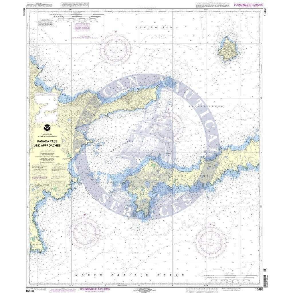 NOAA Nautical Chart 16463: Kanaga Pass and approaches