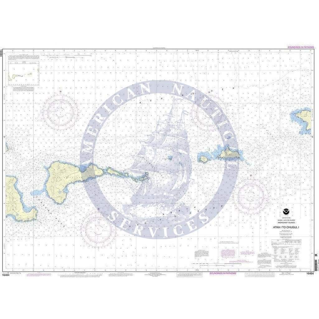 NOAA Nautical Chart 16484: Atka Island to Chugul Island Atka Island