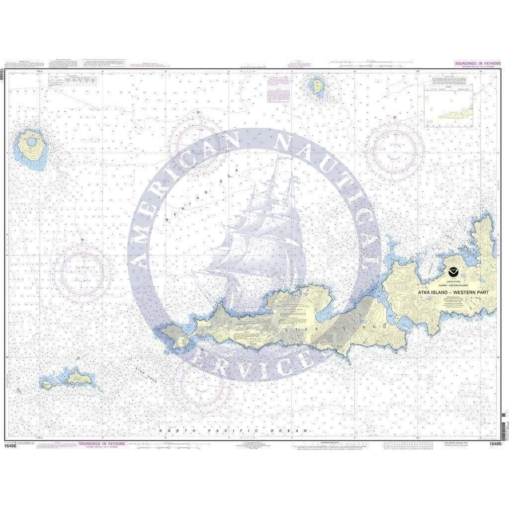 NOAA Nautical Chart 16486: Atka Island, western part