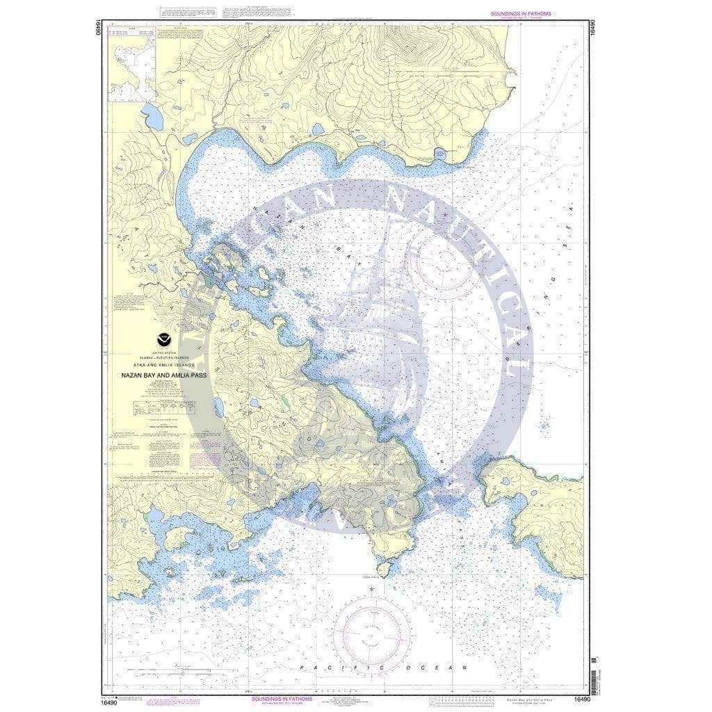 NOAA Nautical Chart 16490: Nazan Bay and Amilia Pass