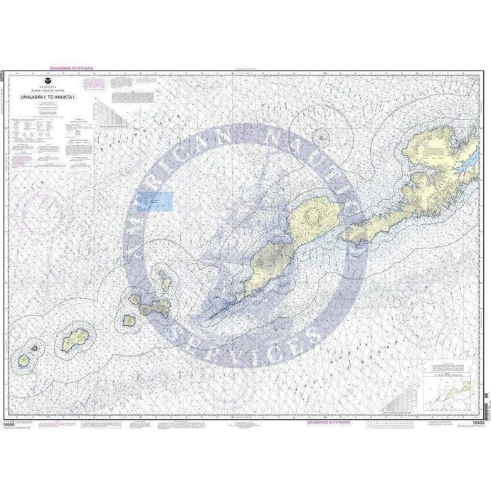 NOAA Nautical Chart 16500: Unalaska l. to Amukta l.