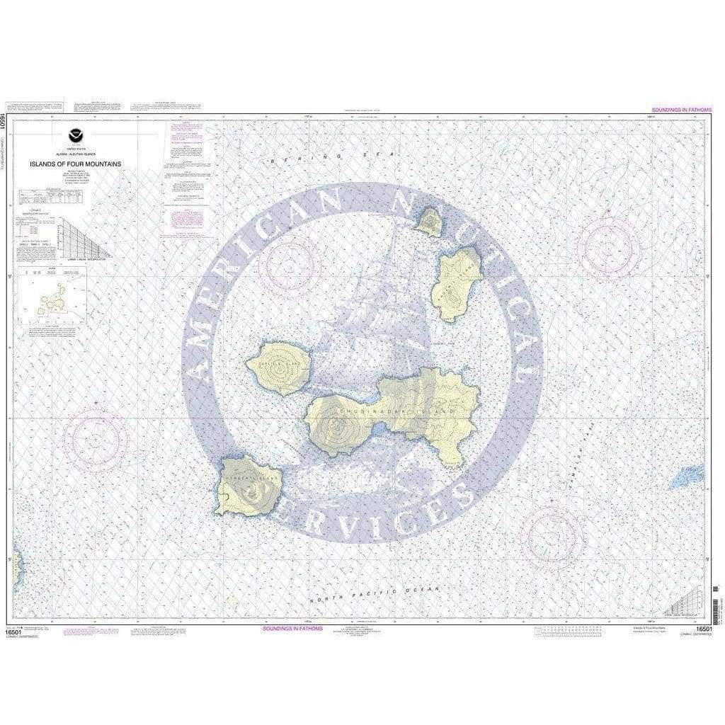 NOAA Nautical Chart 16501: Islands of Four Mountains