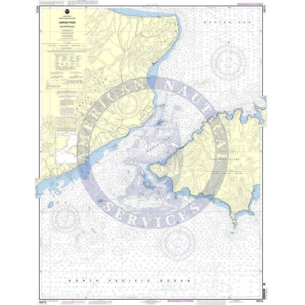 NOAA Nautical Chart 16513: Unalaska Island Umnak Pass and approaches