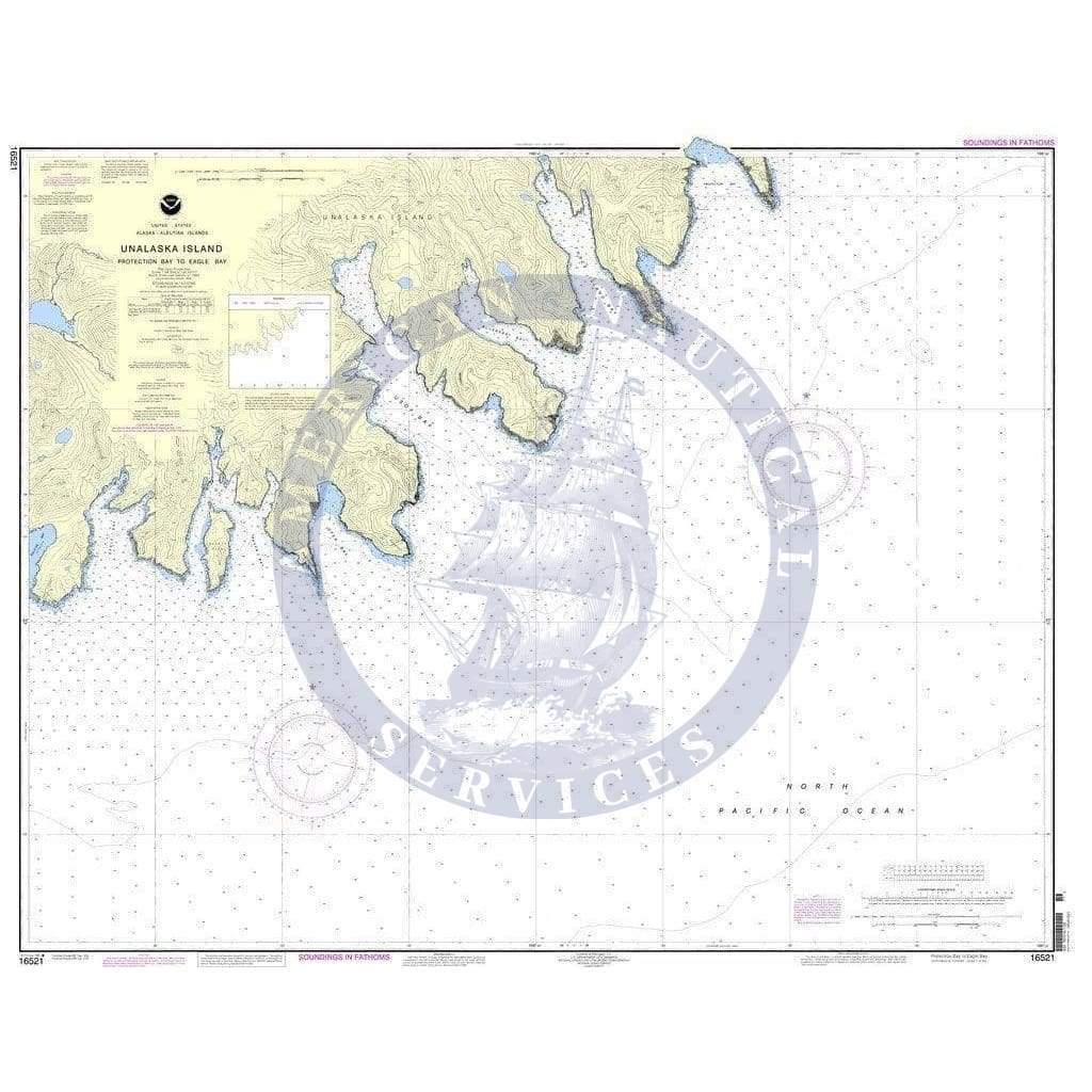 NOAA Nautical Chart 16521: Unalaska Island Protection Bay to Eagle Bay