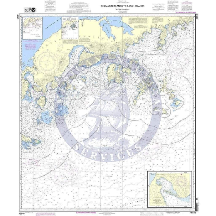 NOAA Nautical Chart 16540: Shumagin Islands to Sanak Islands;Mist Harbor