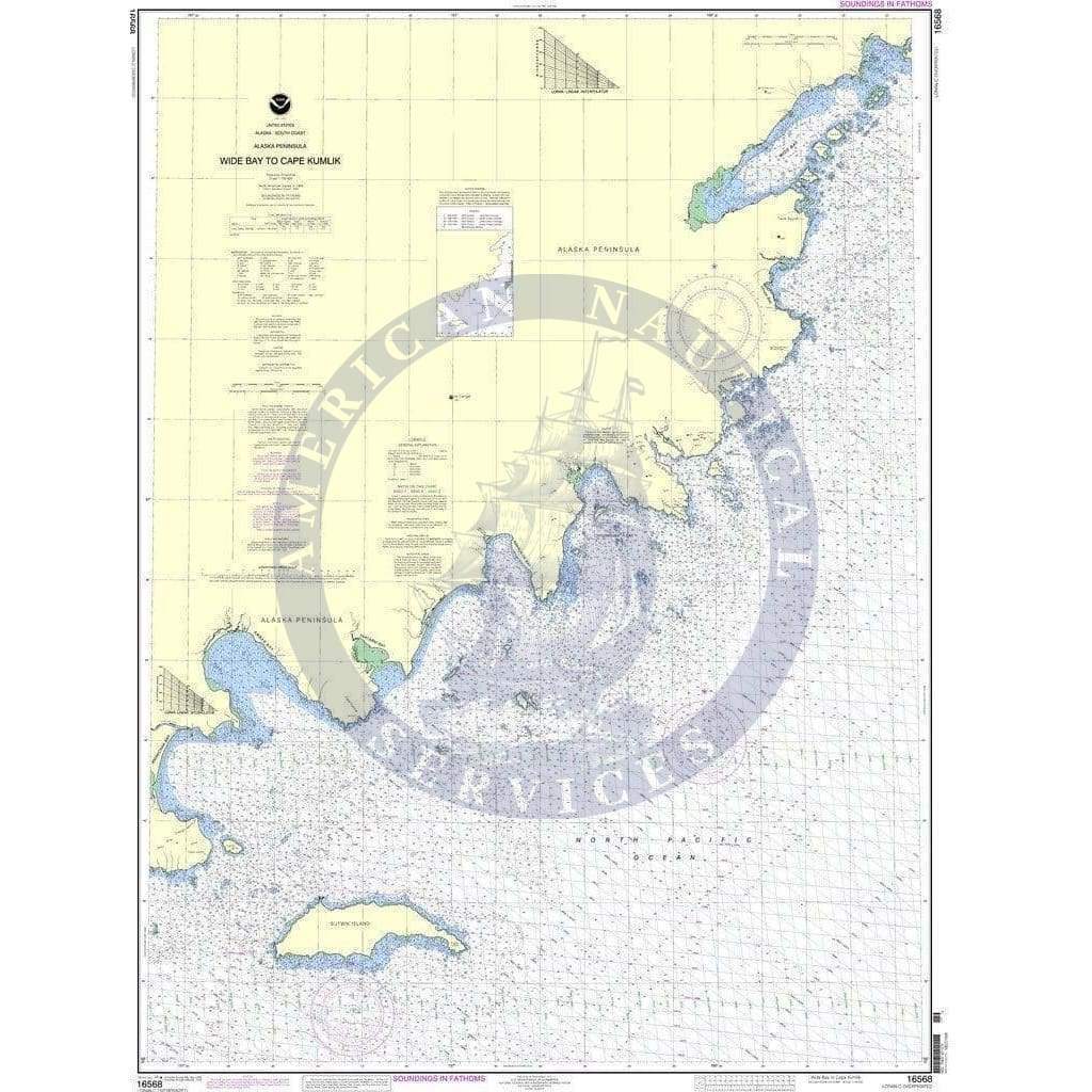 NOAA Nautical Chart 16568: Wide Bay to Cape Kumlik, Alaska Pen.