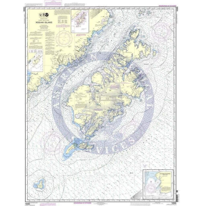 NOAA Nautical Chart 16580: Kodiak Island;Southwest Anchorage, Chirikof Island