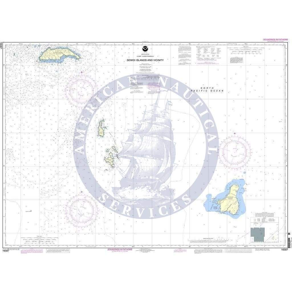 NOAA Nautical Chart 16587: Semidi Islands and Vicinity
