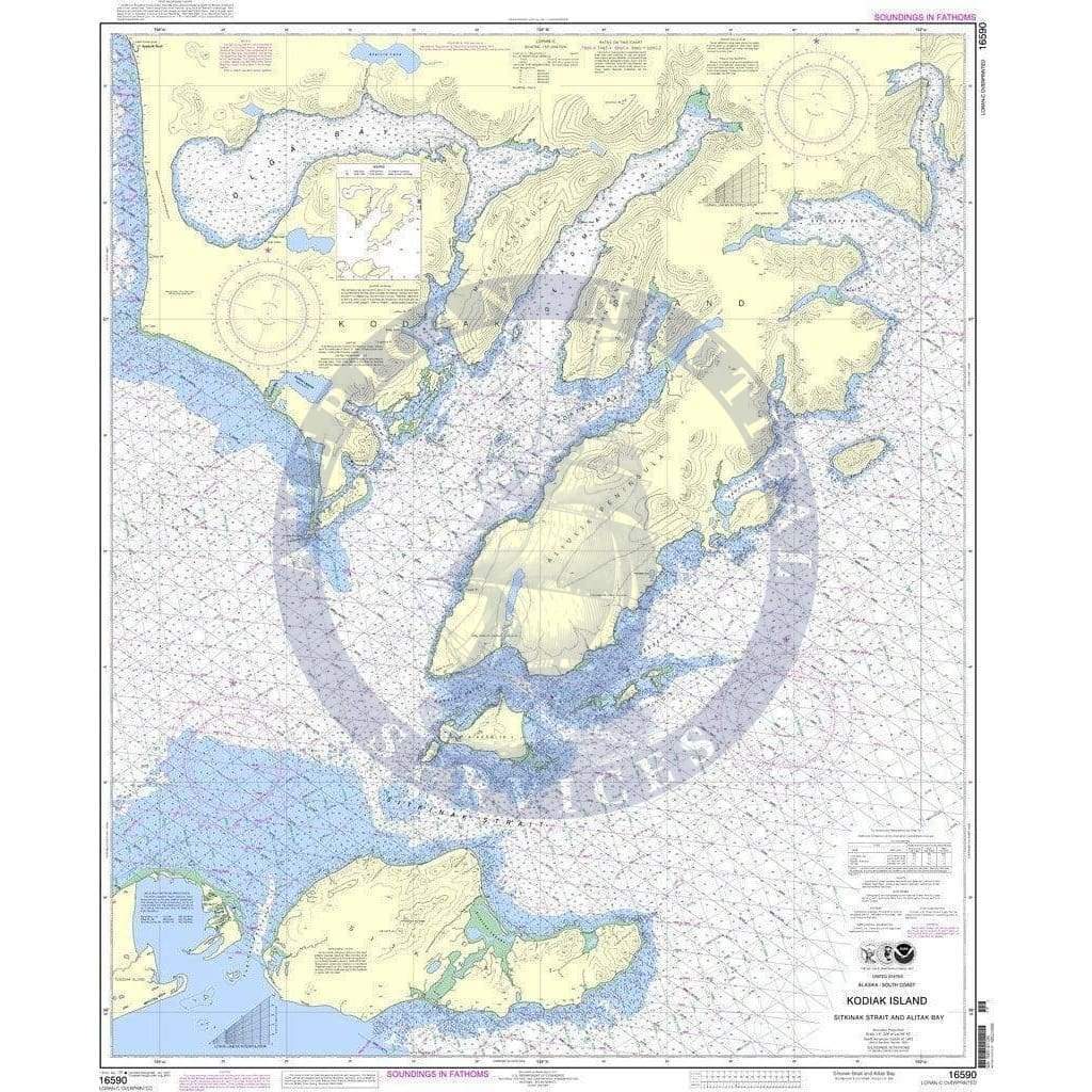 NOAA Nautical Chart 16590: Kodiak Island Sitkinak Strait and Alitak Bay