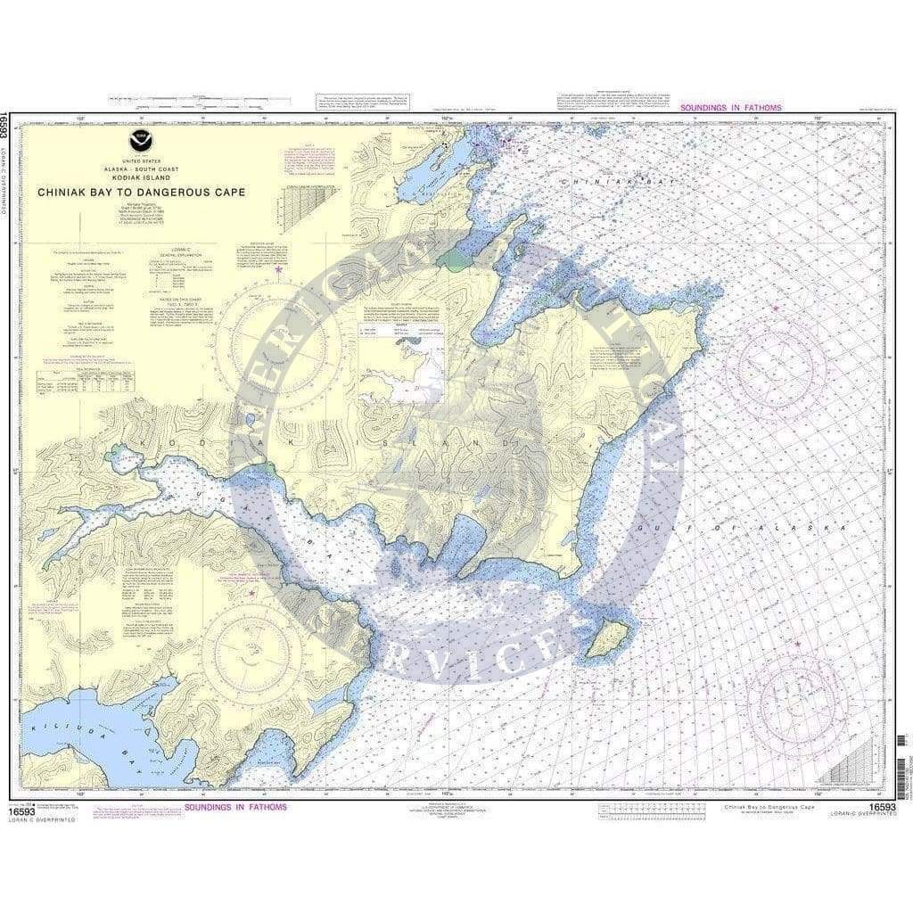 NOAA Nautical Chart 16593: Chiniak Bay to Dangerous Cape