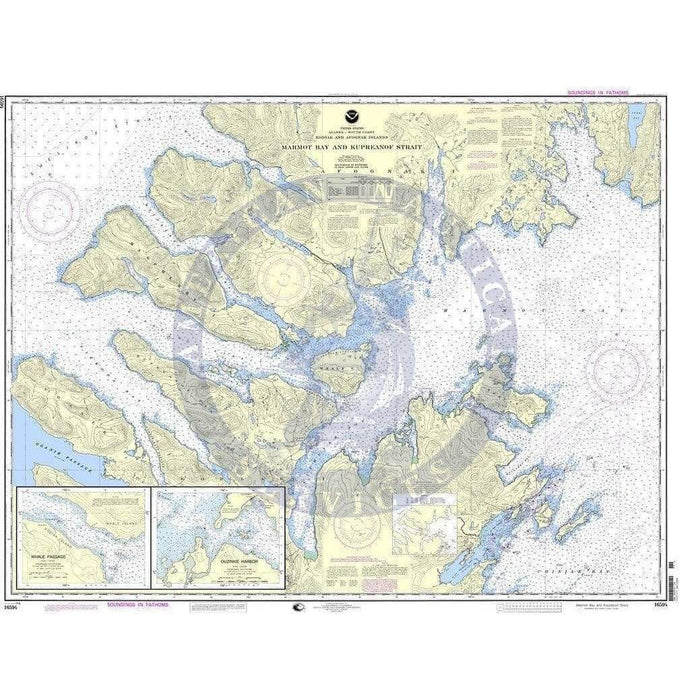 NOAA Nautical Chart 16594: Marmot Bay and Kupreanof Strait;Whale Passage;Ouzinkie Harbor