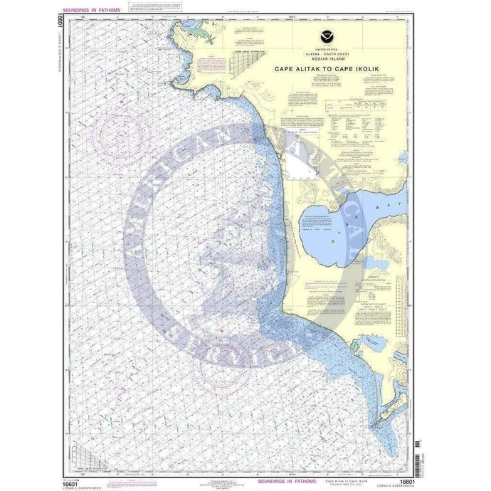 NOAA Nautical Chart 16601: Cape Alitak to Cape lkolik