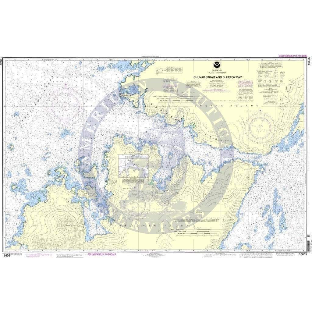 NOAA Nautical Chart 16605: Shuyak Strait and Bluefox Bay