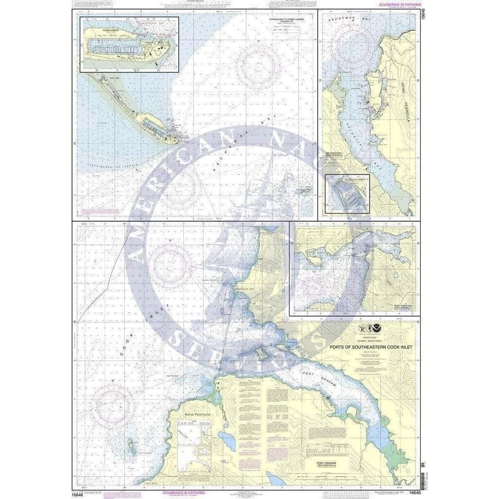 NOAA Nautical Chart 16646: Ports of Southeastern Cook Inlet Port Chatham;Port Graham;Seldovia Bay;Seldovia Harbor;Approaches to Homer Hbr;Homer Harbor