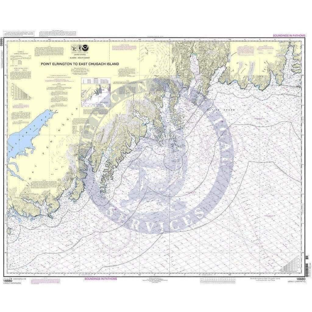 NOAA Nautical Chart 16680: Point Elrington to East Chugach Island