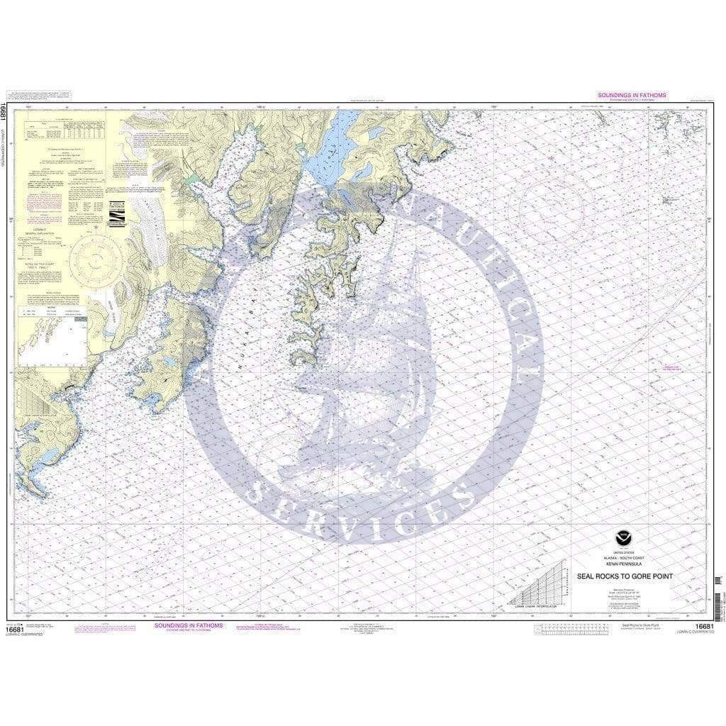 NOAA Nautical Chart 16681: Seal Rocks to Gore Point - Amnautical
