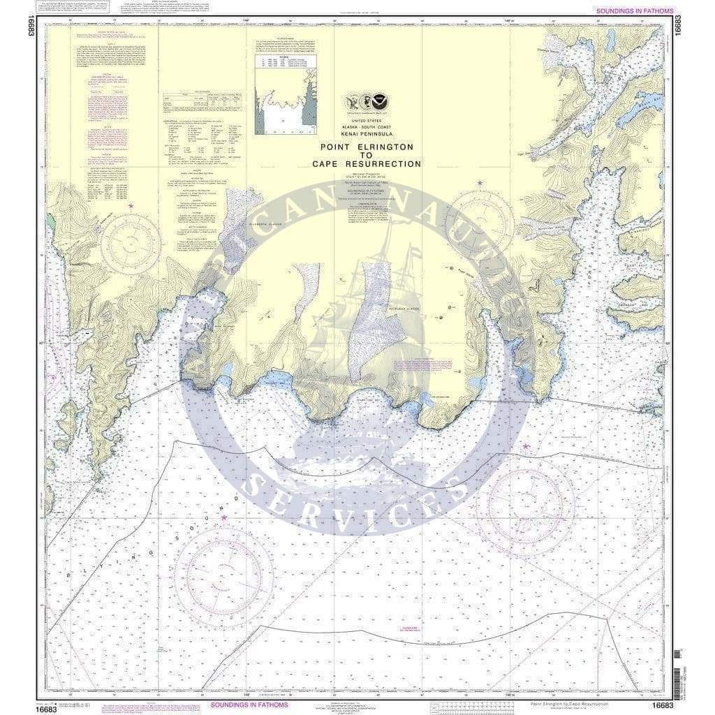 NOAA Nautical Chart 16683: Point Elrington to Cape Resurrection