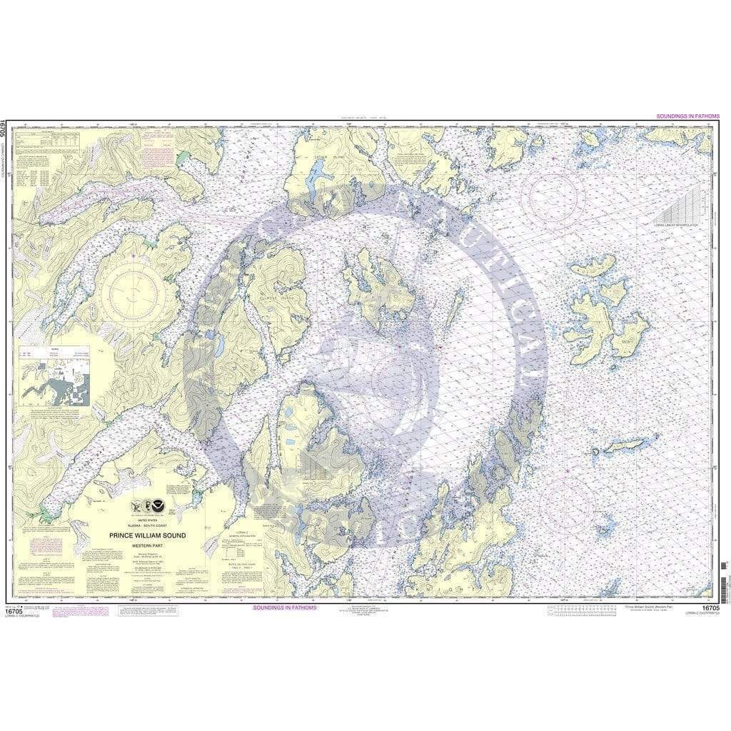 NOAA Nautical Chart 16705: Prince William Sound-western part