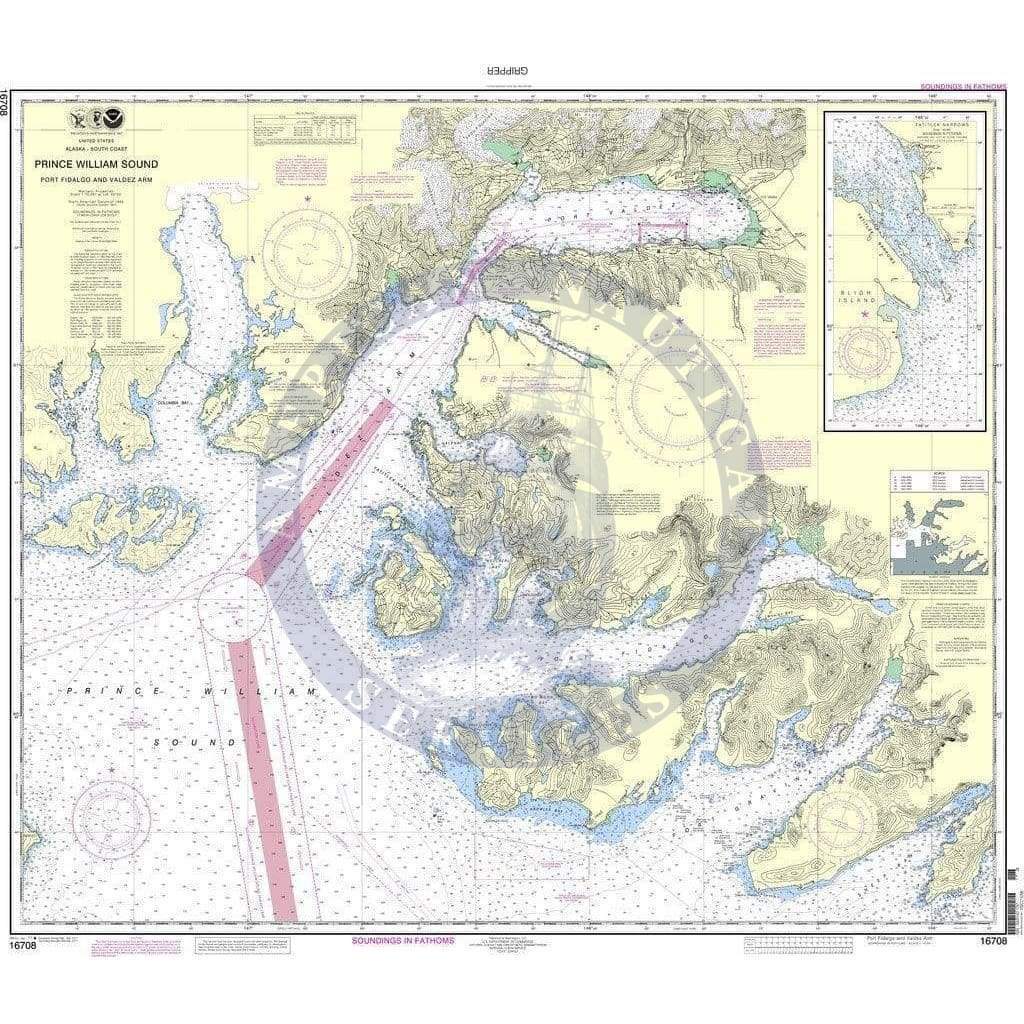 NOAA Nautical Chart 16708: Prince William Sound-Port Fidalgo and Valdez Arm;Tatitlek Narrows