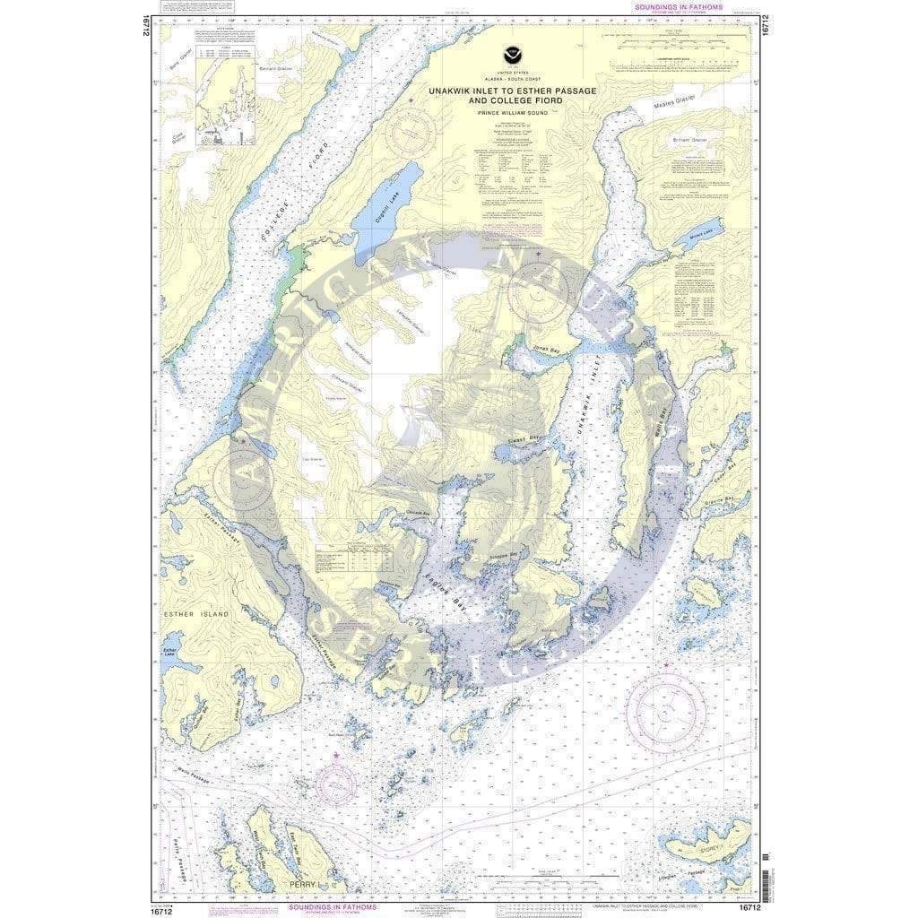 NOAA Nautical Chart 16712: Unakwik Inlet to Esther Passage and College Fiord