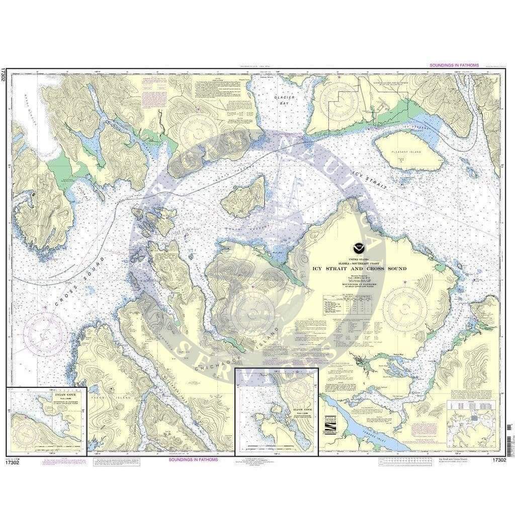 NOAA Nautical Chart 17302: Icy Strait and Cross Sound;Inian Cove;Elfin Cove