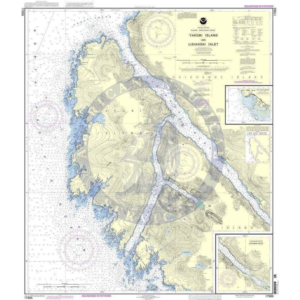 NOAA Nautical Chart 17303: Yakobi Island and Lisianski Inlet;Pelican Harbor