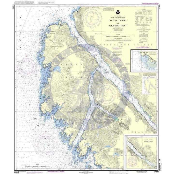 NOAA Nautical Chart 17303: Yakobi Island and Lisianski Inlet - Amnautical