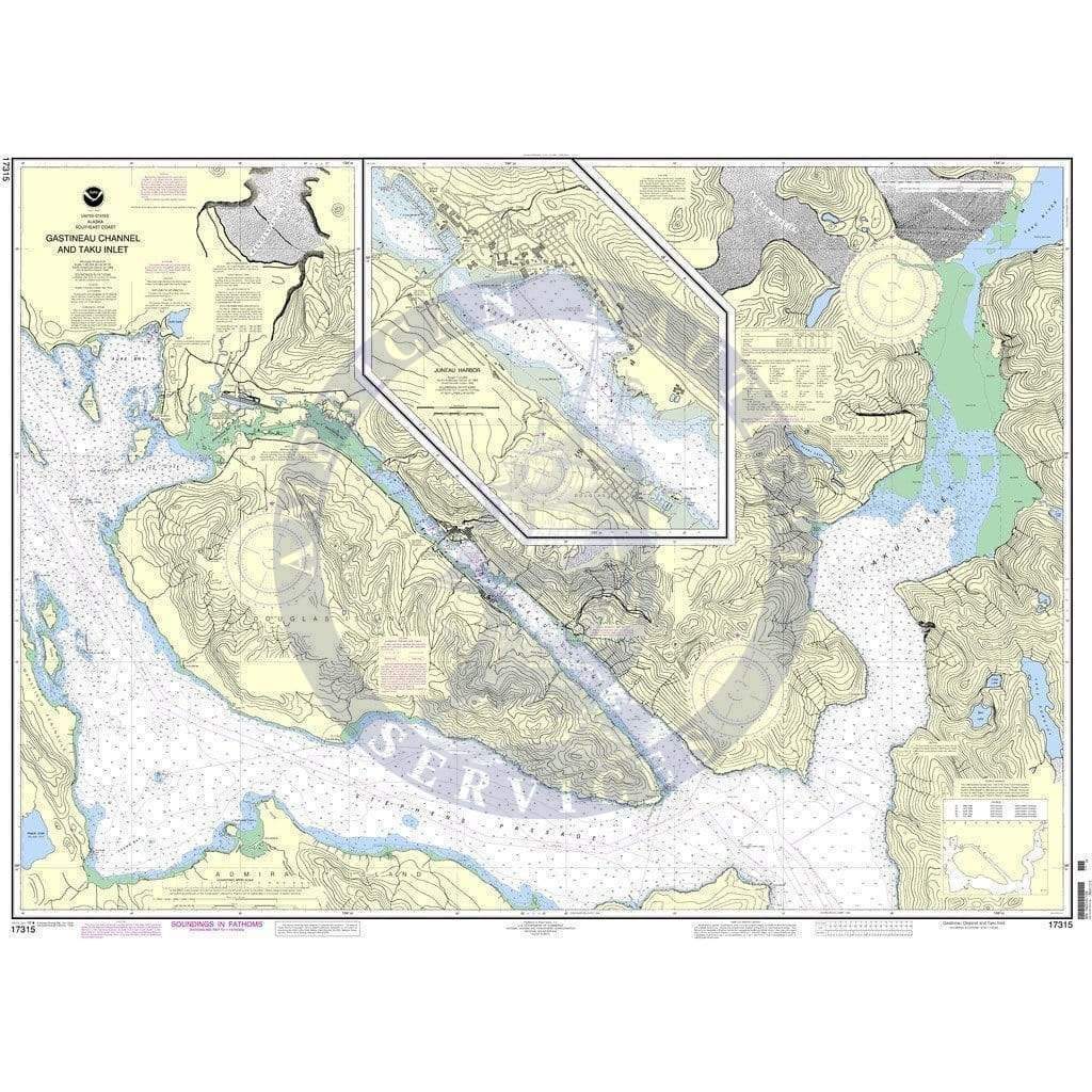 NOAA Nautical Chart 17315: Gastineau Channel and Taku Inlet;Juneau Harbor