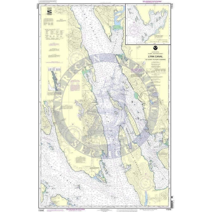 NOAA Nautical Chart 17316: Lynn Canal-Icy Str. to Point Sherman;Funter Bay;Chatham Strait