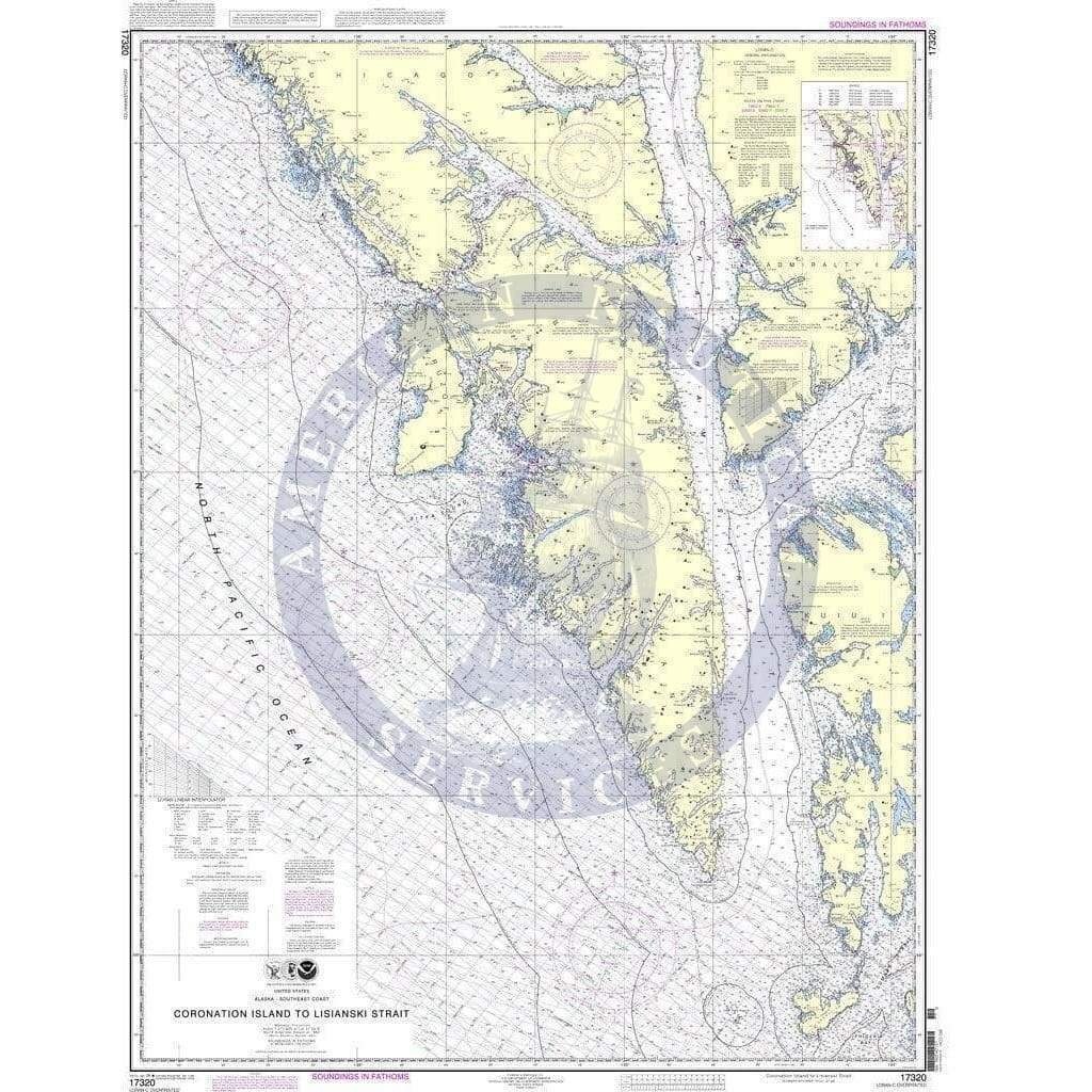 NOAA Nautical Chart 17320: Coronation Island to Lisianski Strait