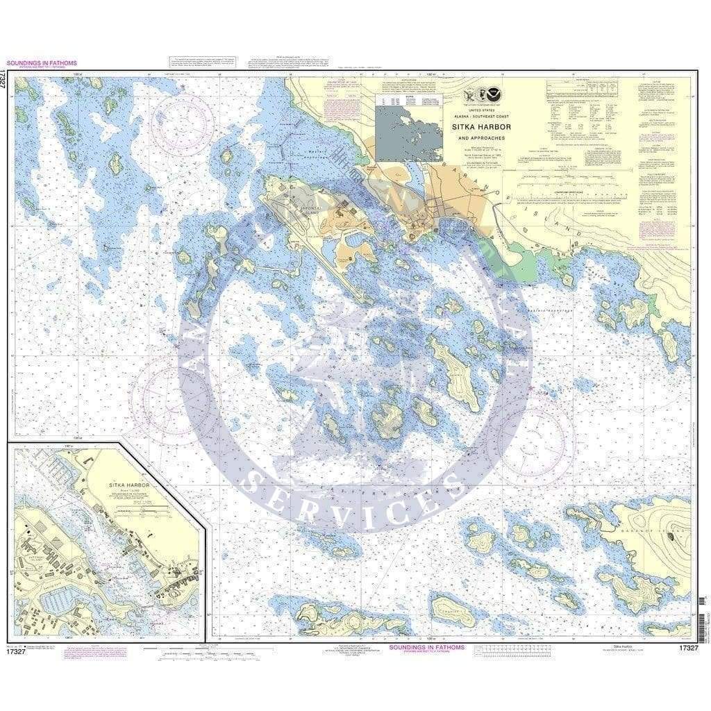NOAA Nautical Chart 17327: Sitka Harbor and approaches;Sitka Harbor