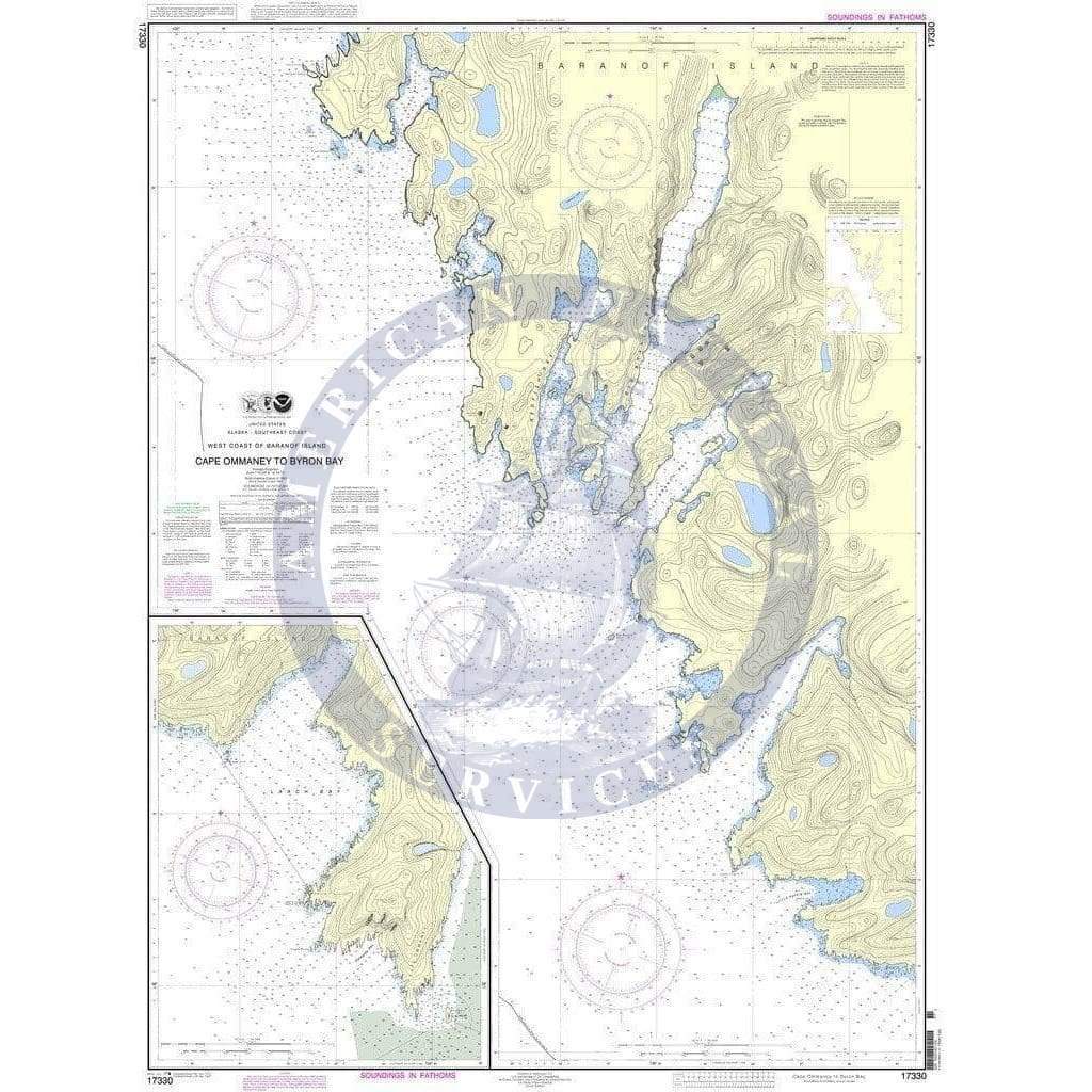 NOAA Nautical Chart 17330: West Coast of Baranof Island Cape Ommaney to Byron Ba