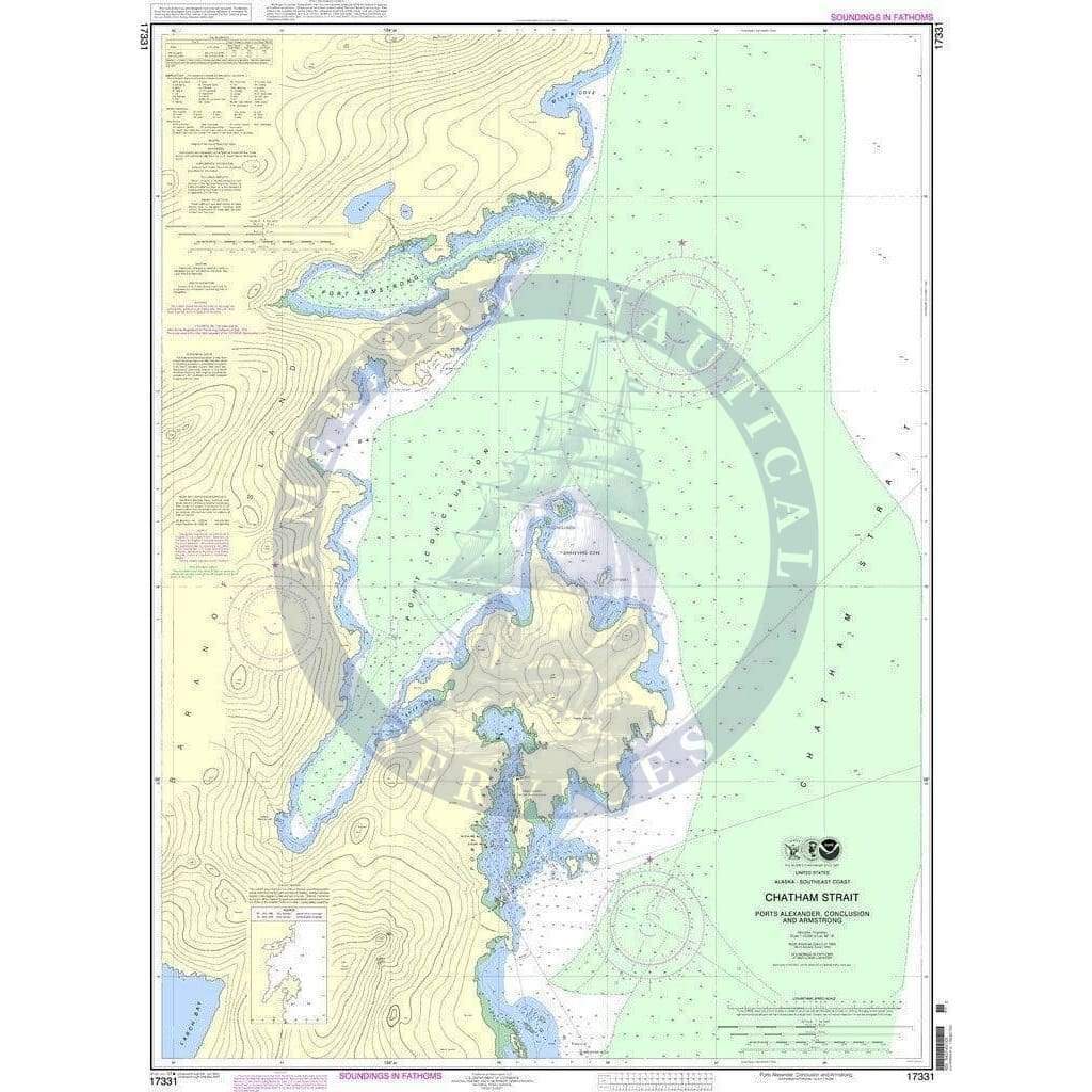 NOAA Nautical Chart 17331: Chatham Strait Ports Alexander, Conclusion, and Armstrong