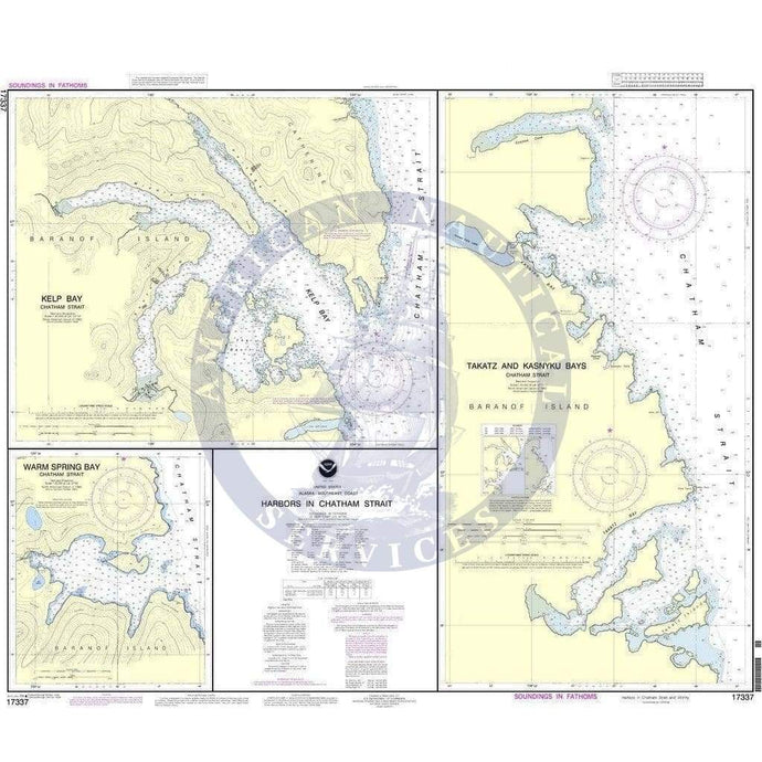NOAA Nautical Chart 17337: Harbors in Chatham Strait Kelp Bay;Warm Spring Bay;Takatz and Kasnyku Bays
