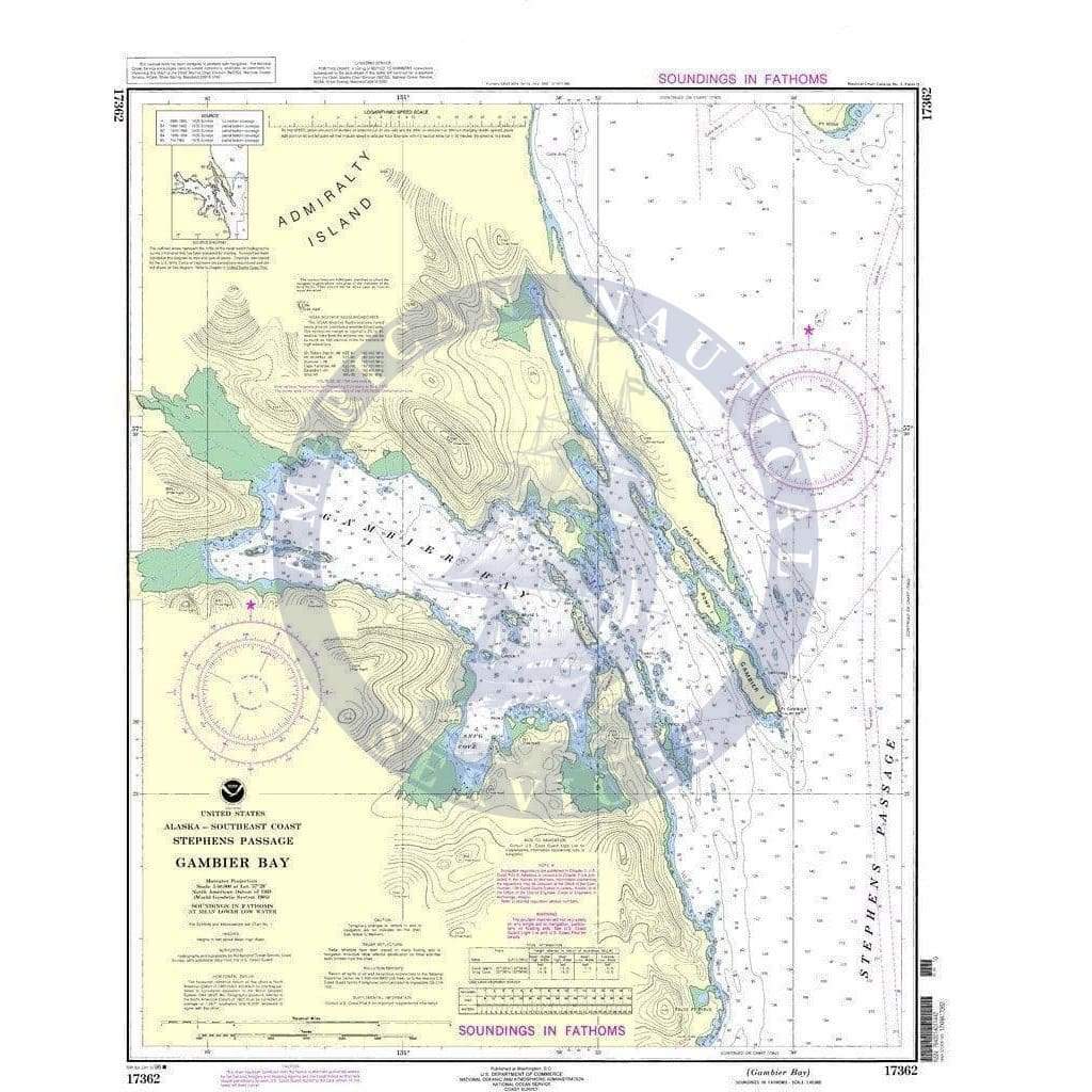 NOAA Nautical Chart 17362: Gambier Bay, Stephens Passage