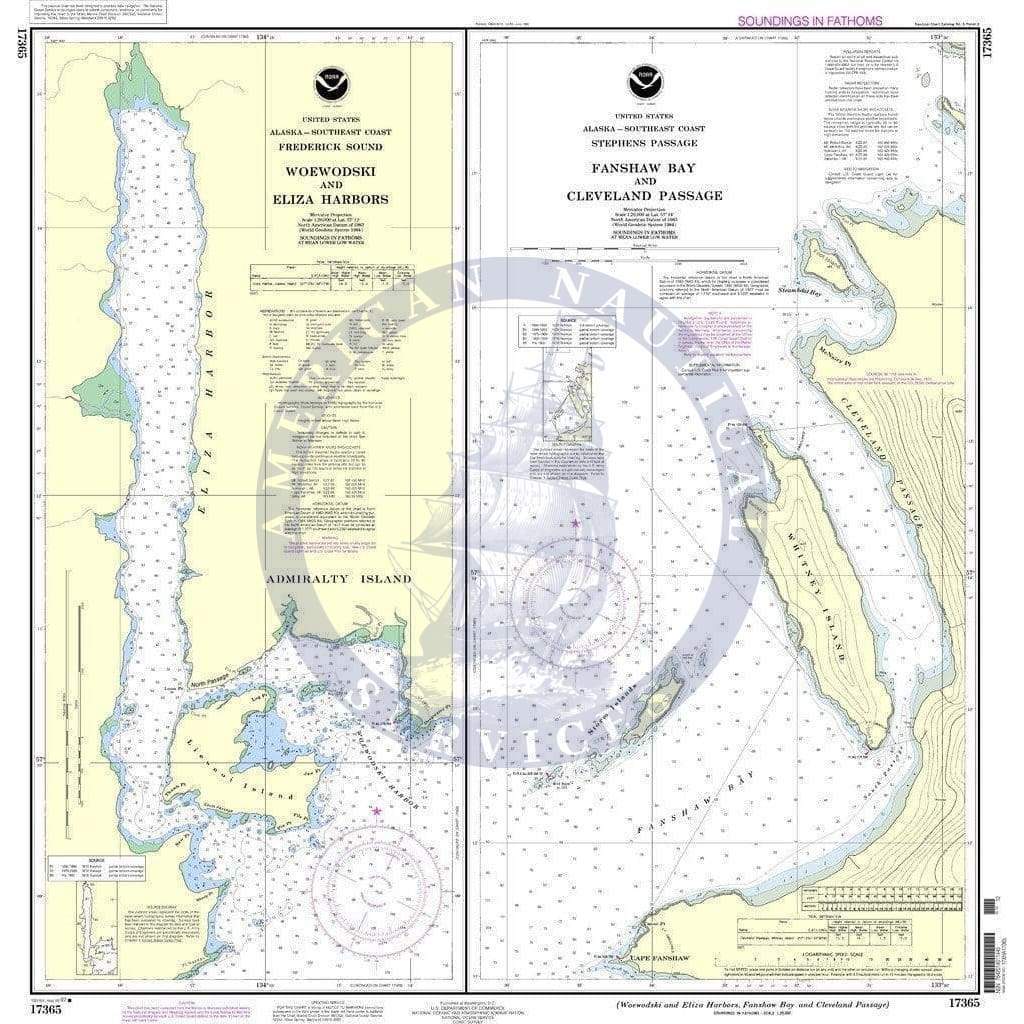 NOAA Nautical Chart 17365: Woewodski and Eliza Hbrs.;Fanshaw Bay and Cleveland Passage