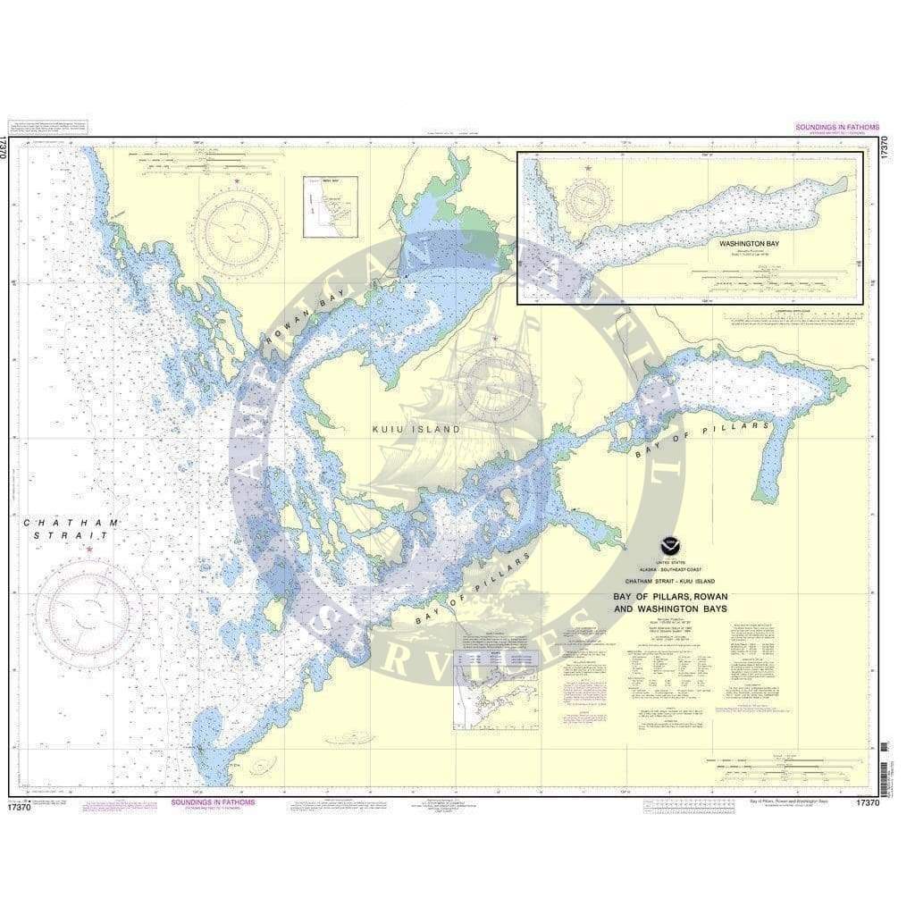 NOAA Nautical Chart 17370: Bay of Pillars and Rowan Bay, Chatham Strait;Washington Bay, Chatham Strait