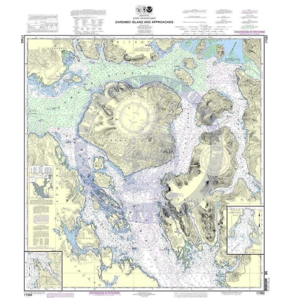 NOAA Nautical Chart 17382: Zarembo Island and approaches;Burnett Inlet, Etolin I