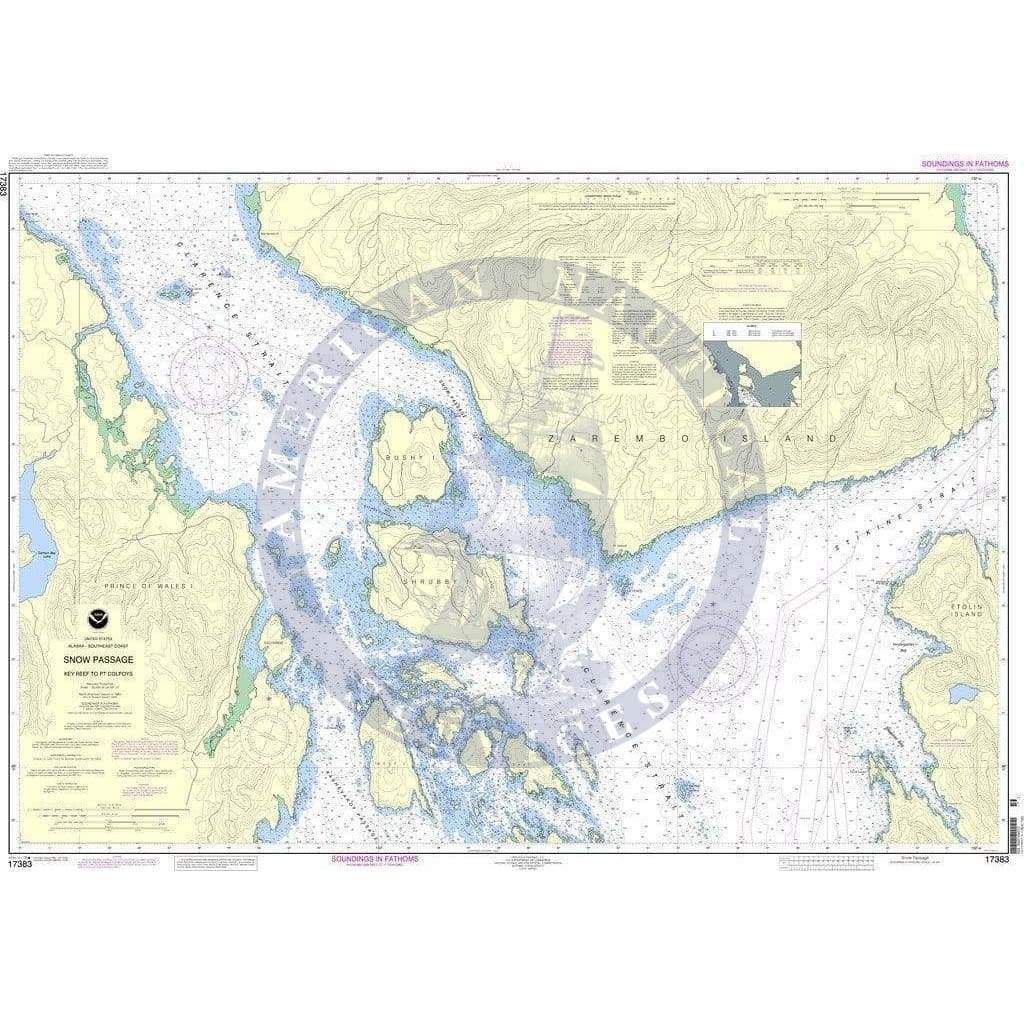 NOAA Nautical Chart 17383: Snow Passage, Alaska
