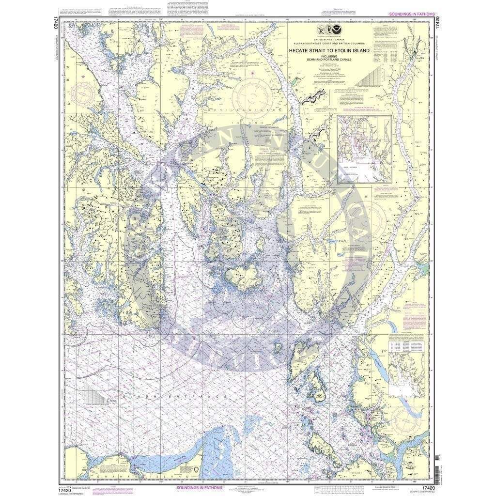 NOAA Nautical Chart 17420: Hecate Strait to Etolin Island, including Behm and Portland Canals