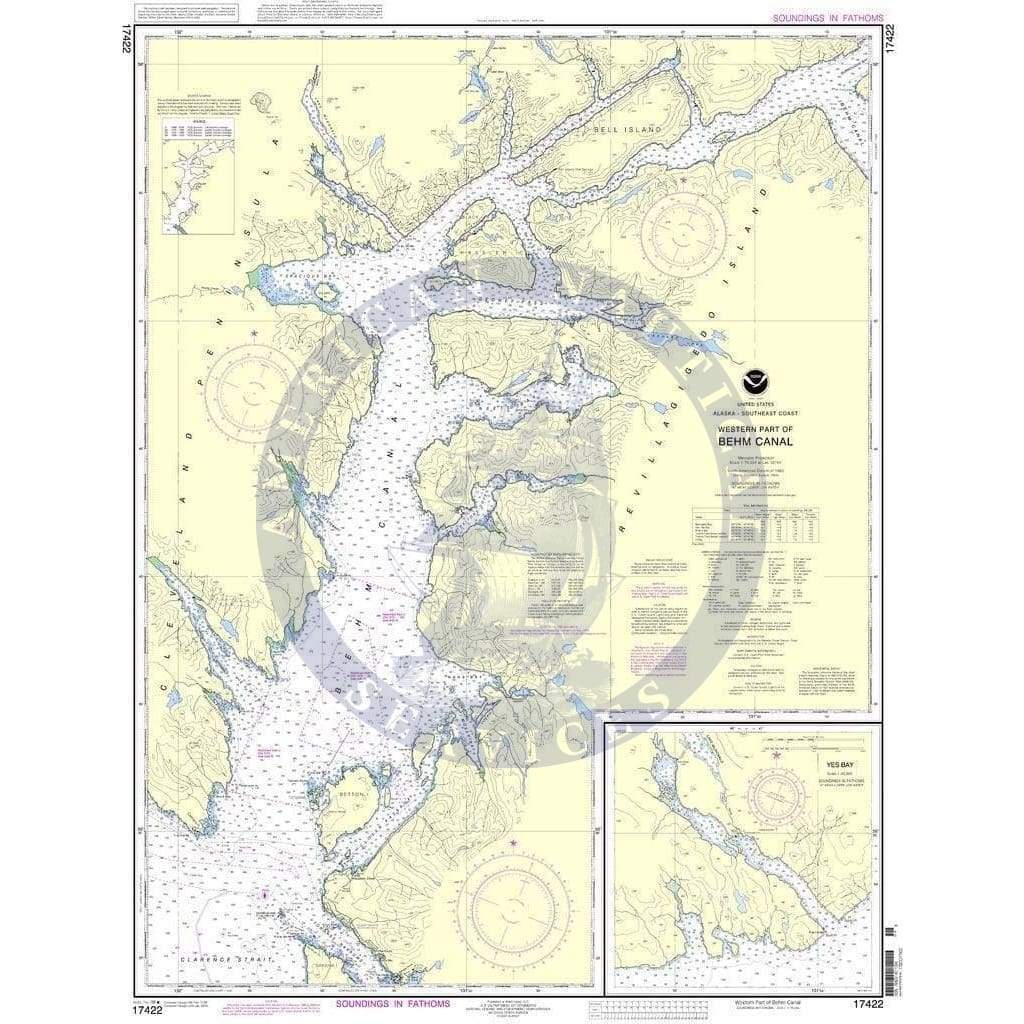 NOAA Nautical Chart 17422: Behm Canal-western part;Yes Bay